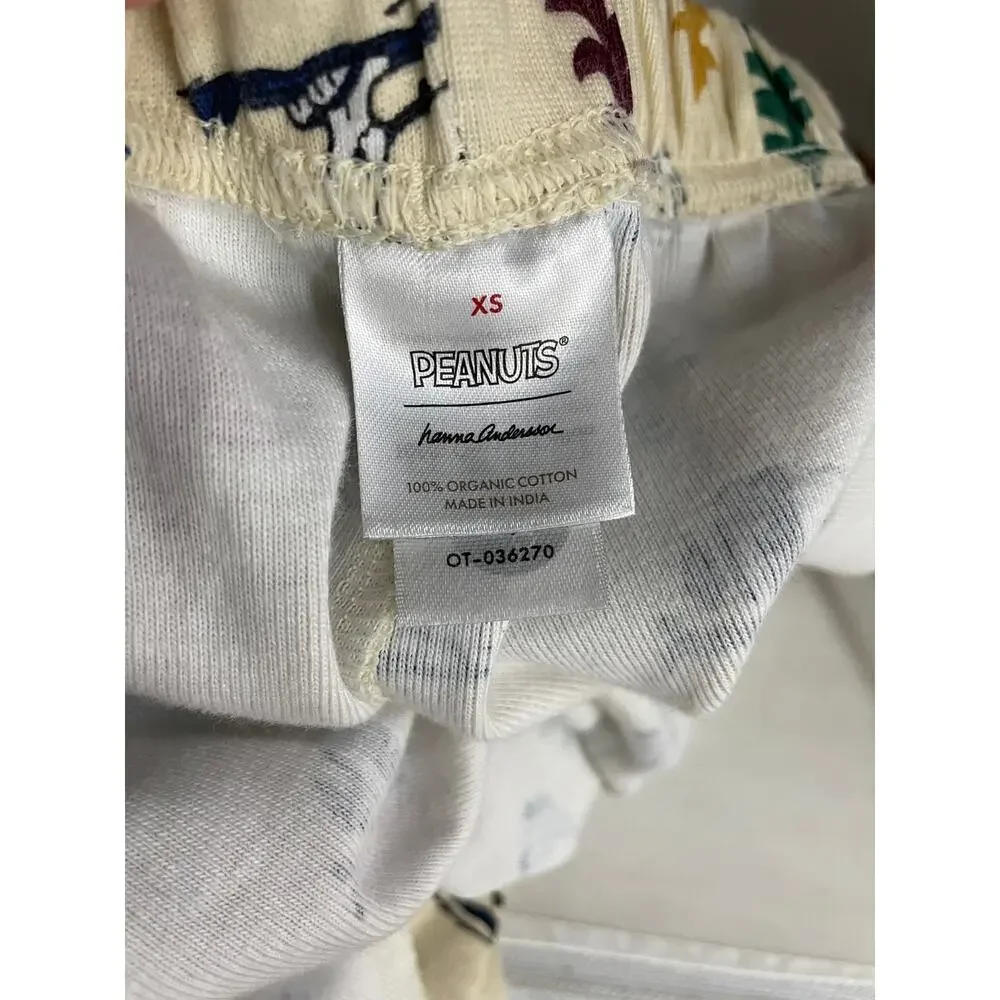 Hanna Andersson x Peanuts Snoopy Wide Leg Organic Cotton Pajama Pants Womens XS
